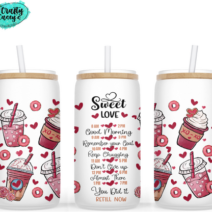 Sweet Love Coffee Valentine Beer Glass Can by Crafty Casey's