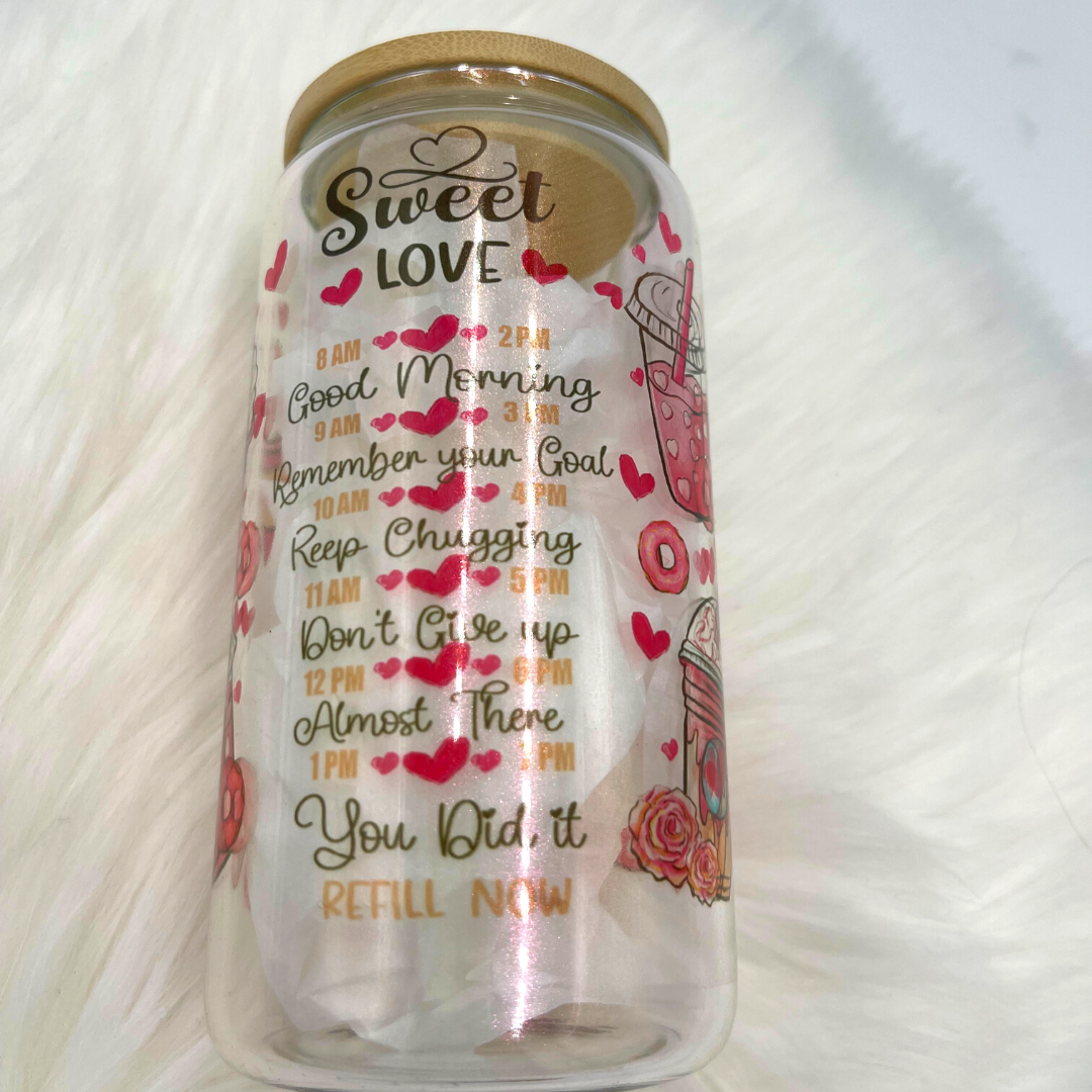 Sweet Love Coffee Valentine Beer Glass Can by Crafty Casey's