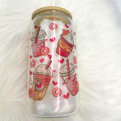 Sweet Love Coffee Valentine Beer Glass Can by Crafty Casey's