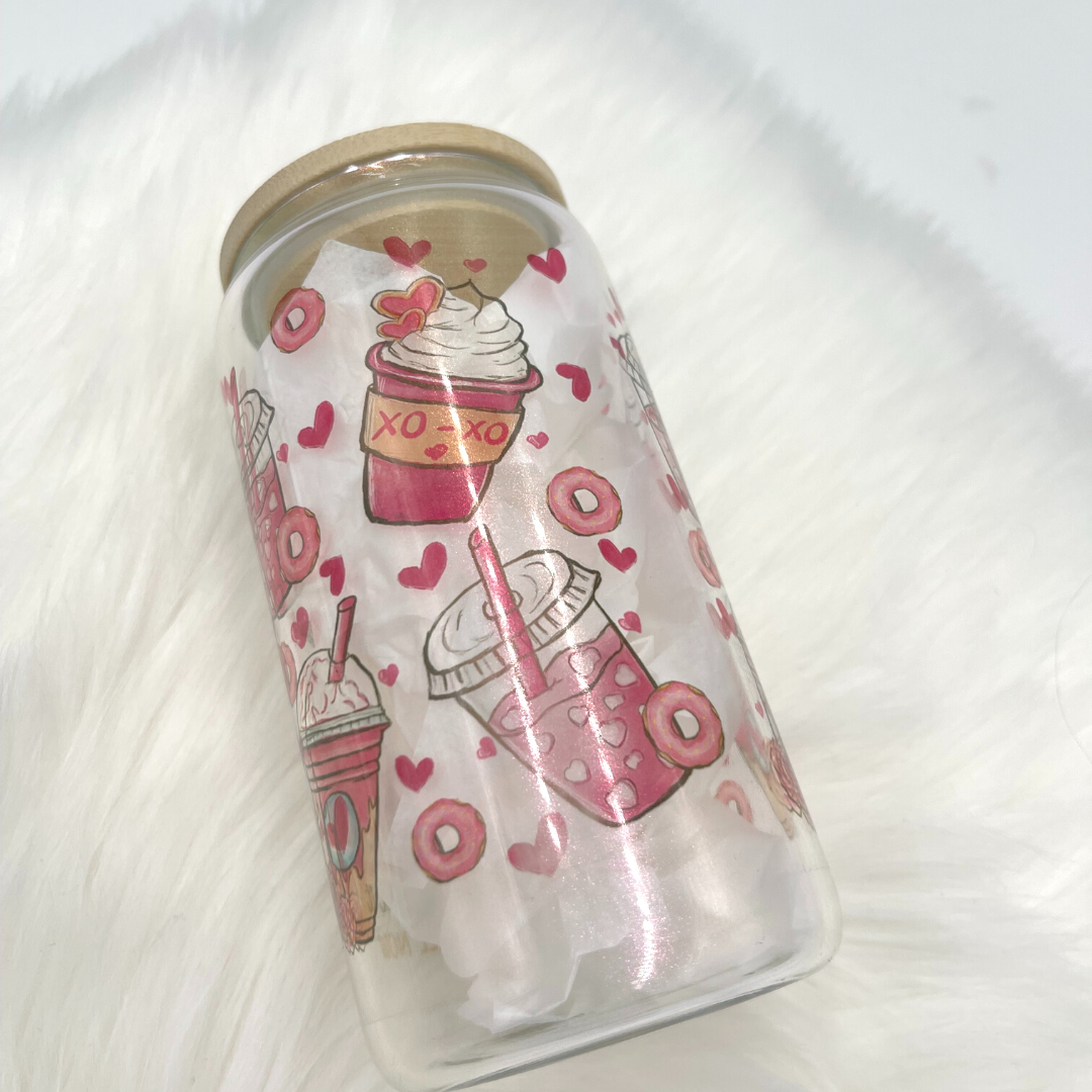 Sweet Love Coffee Valentine Beer Glass Can by Crafty Casey's