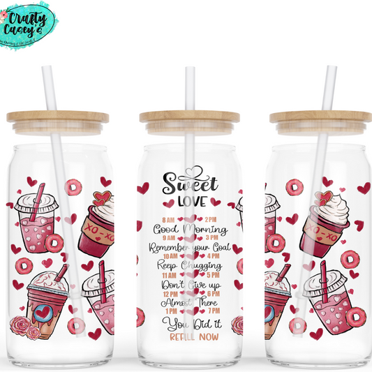 Sweet Love Coffee Valentine Beer Glass Can by Crafty Casey's