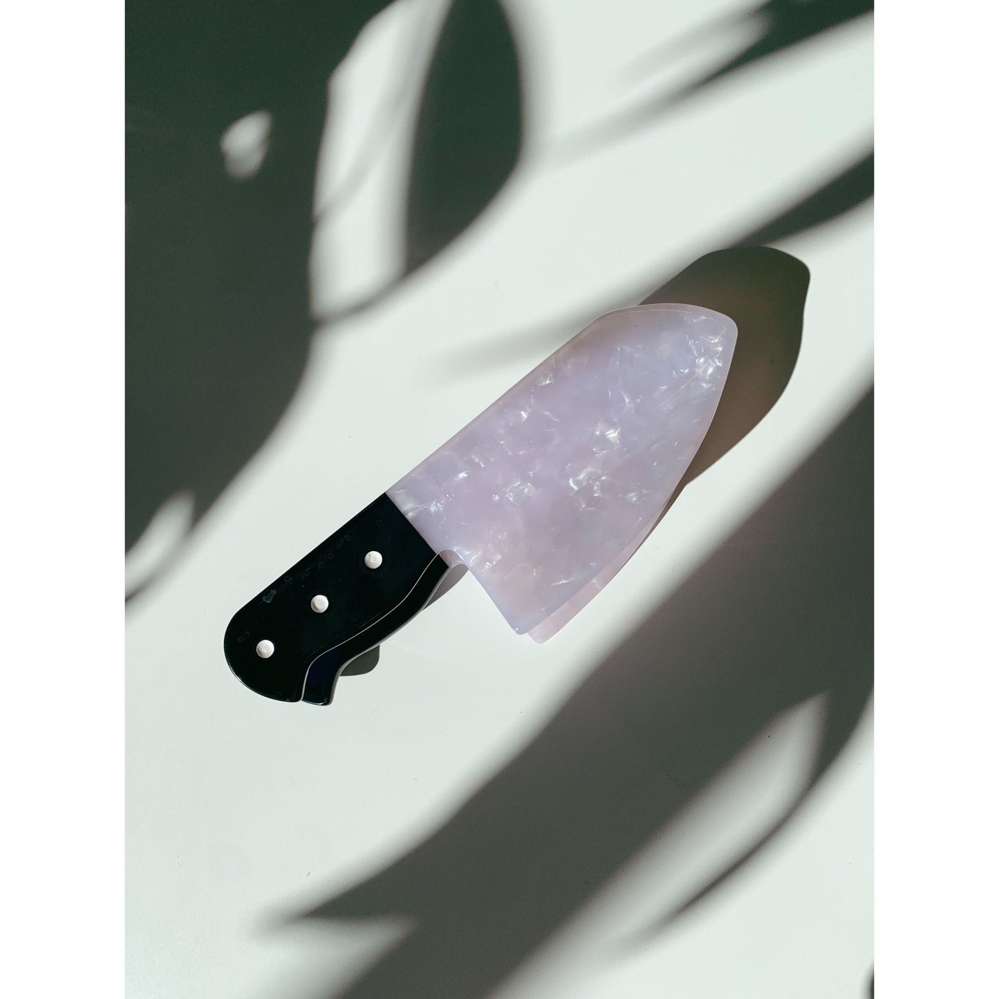 Sword Wife Dagger Hair Claw in White Quartz Acetate | Claw Clip in Velvet Travel Bag by The Bullish Store