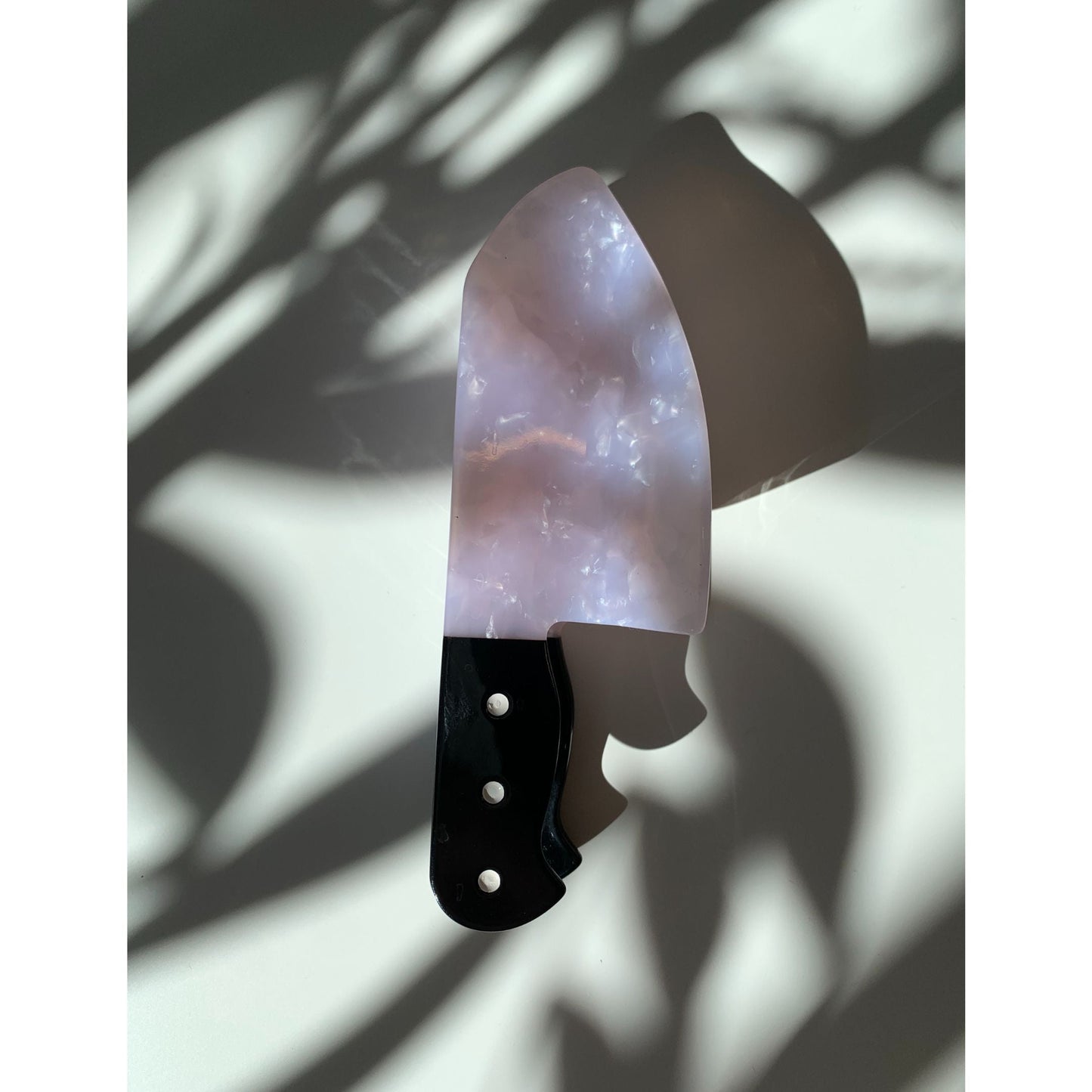 Sword Wife Dagger Hair Claw in White Quartz Acetate | Claw Clip in Velvet Travel Bag by The Bullish Store