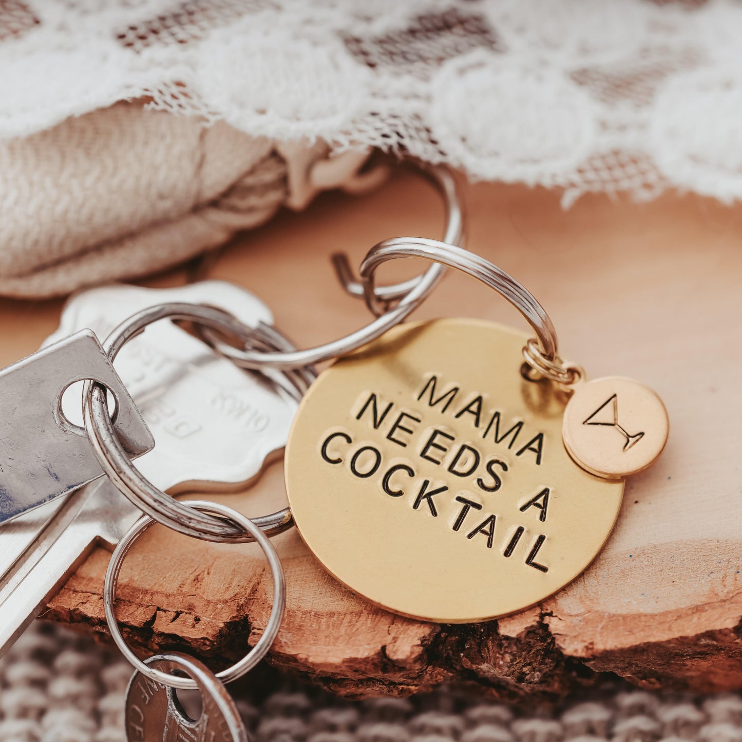 THE FUTURE IS VEGAN Brass Disc Keychain by Salt and Sparkle