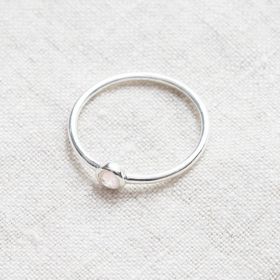 Rose Quartz Silver or Gold Ring by Tiny Rituals