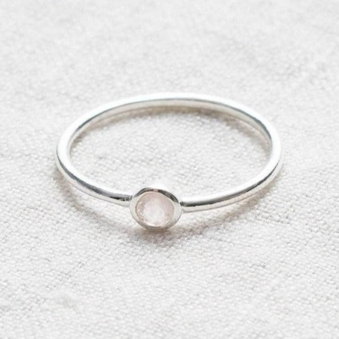 Rose Quartz Silver or Gold Ring by Tiny Rituals