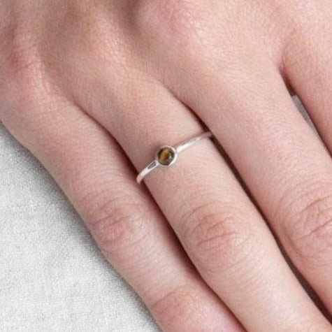 Tiger Eye Silver or Gold Ring by Tiny Rituals