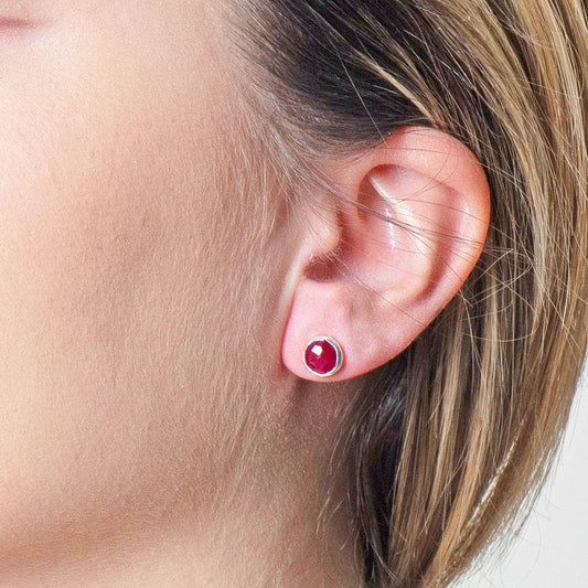 Ruby Silver or Gold Stud Earrings by Tiny Rituals