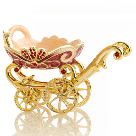 Red vintage Baby Carriage Trinket Box stroller by Keren Kopal