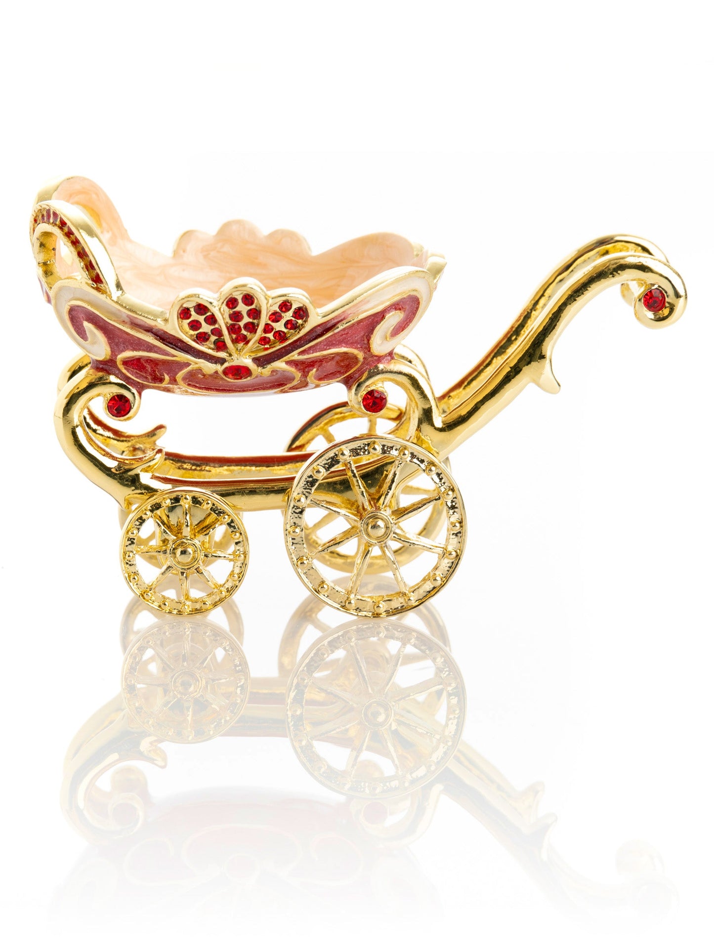 Red vintage Baby Carriage Trinket Box stroller by Keren Kopal