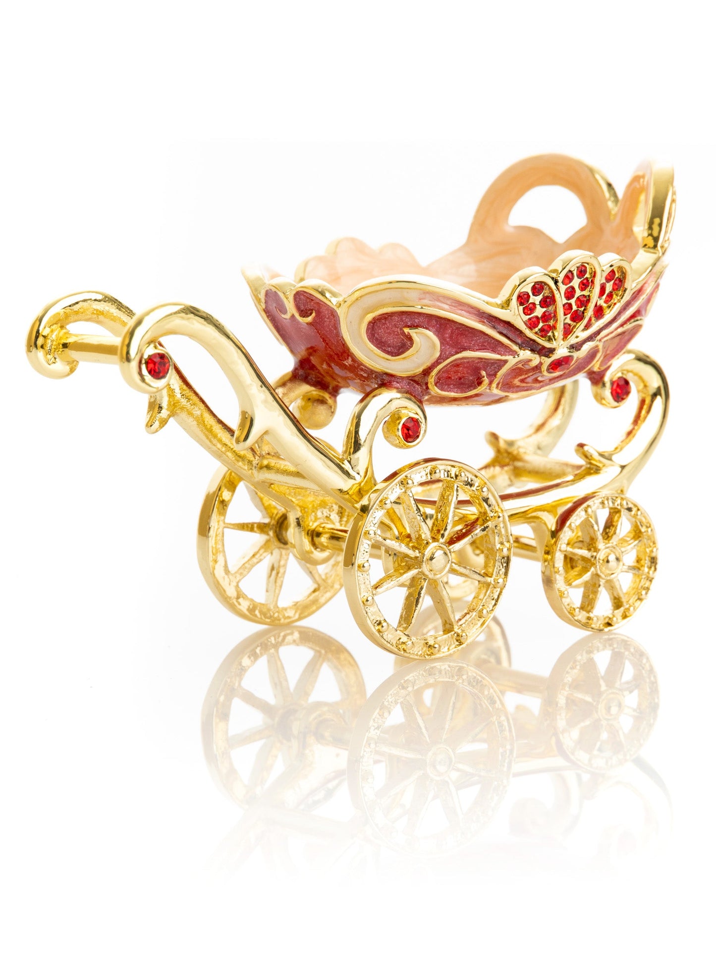 Red vintage Baby Carriage Trinket Box stroller by Keren Kopal