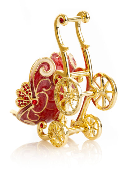 Red vintage Baby Carriage Trinket Box stroller by Keren Kopal