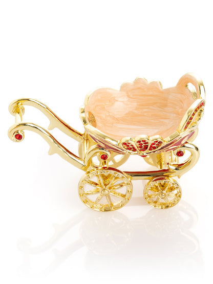 Red vintage Baby Carriage Trinket Box stroller by Keren Kopal