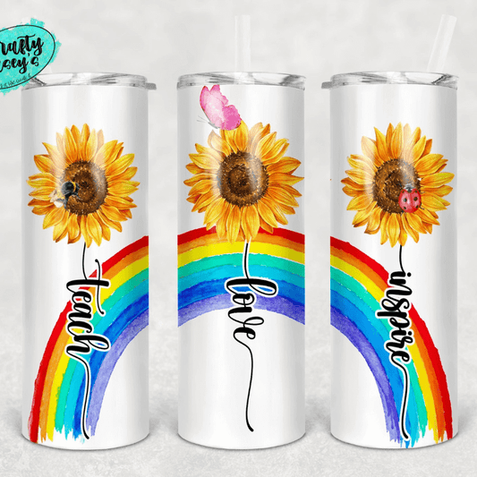 Teach Love Inspire Tumbler by Crafty Casey's