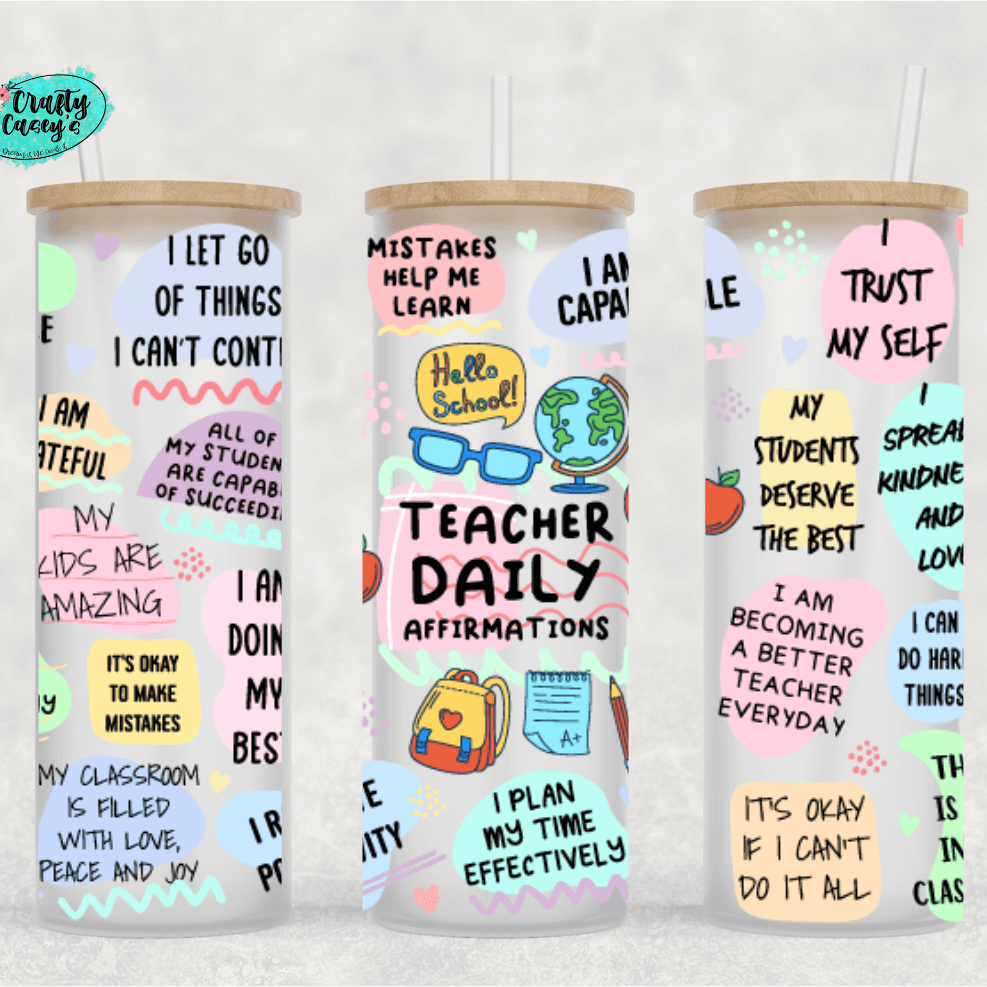 Teacher Daily Inspirational Beer Beer Can Glasses by Crafty Casey's