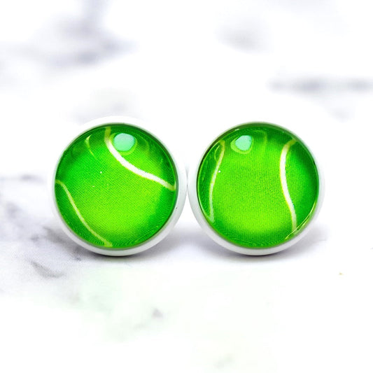Tennis Ball Photo Stud Earrings by Daydreamer Designs