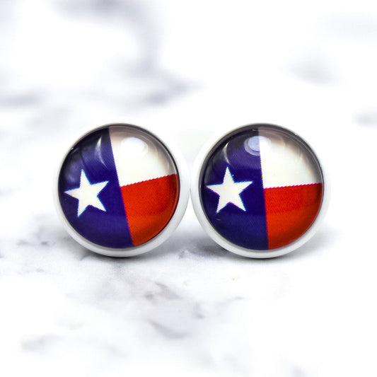 Texas Flag Photo Stud Earrings by Daydreamer Designs