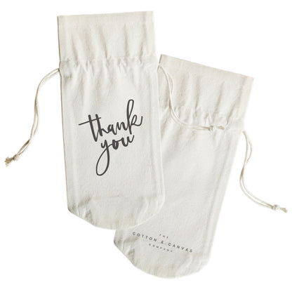 Thank You Cotton Canvas Wine Bag by The Cotton & Canvas Co.