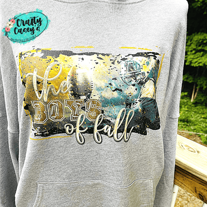 The Boy's Of Fall Graphic Football Unisex Hoodie by Crafty Casey's