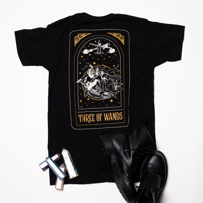 Three of Wands Tarot Card Tee by Music City Creative