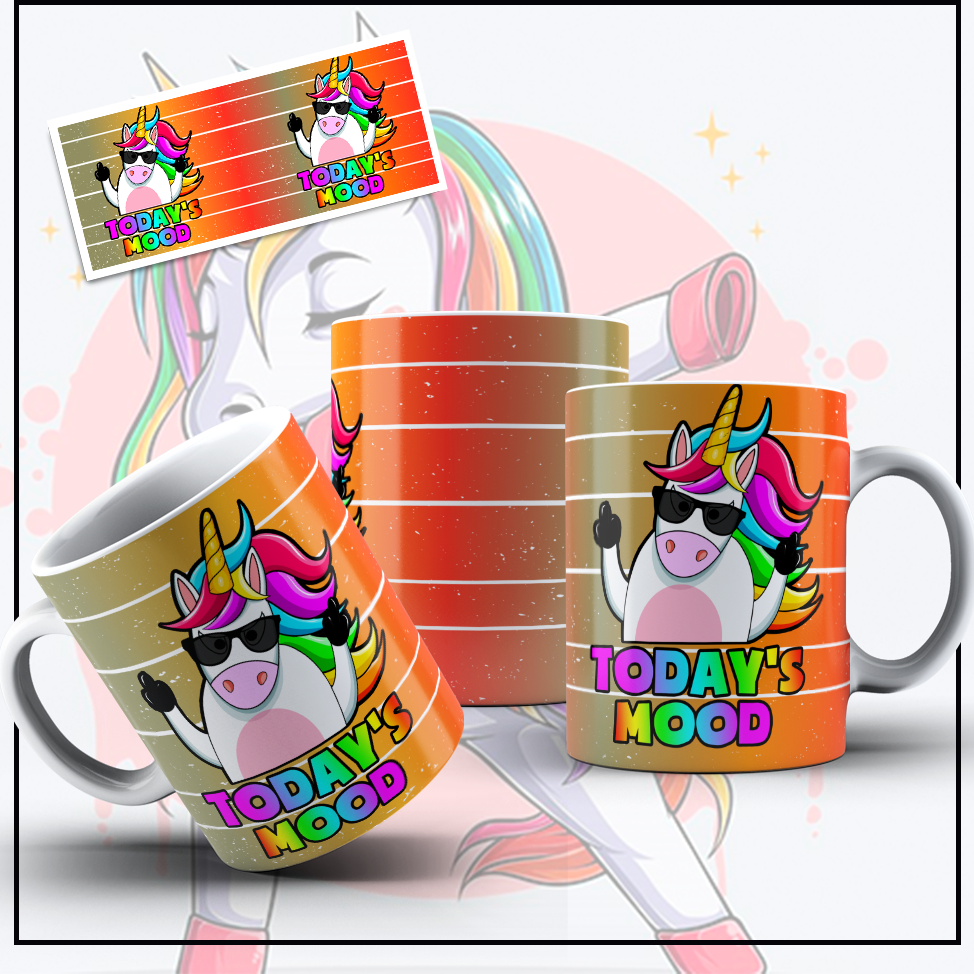 Today's Mood Funny Unicorn Coffee Mug by Crafty Casey's