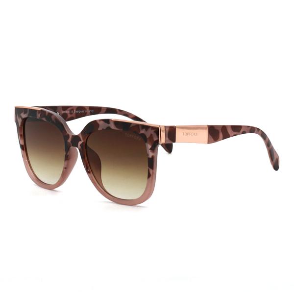 Coco - Sustainable Tortoise Frame Brown Lens Wayfarer Sunglasses by TopFoxx