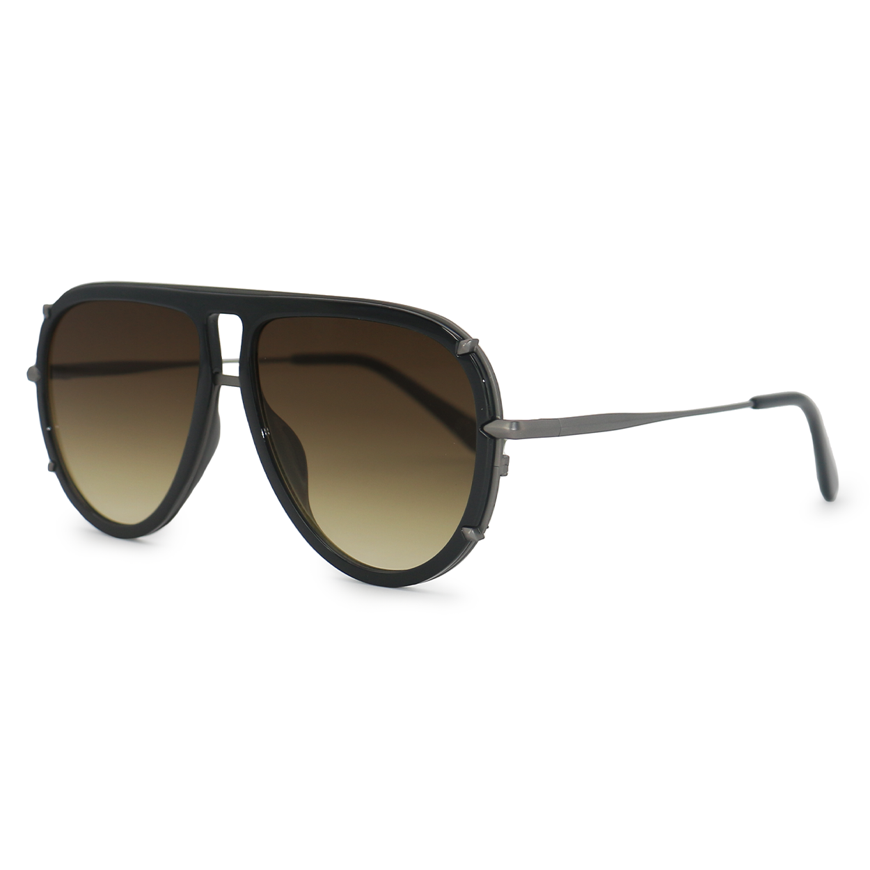 Ivy Luxe - Olive Tangle-Free Round Aviator Sunglasses by TopFoxx