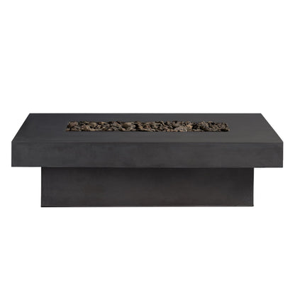 Toplina - Rectangular Concrete Fire Pit Table by Crete Design