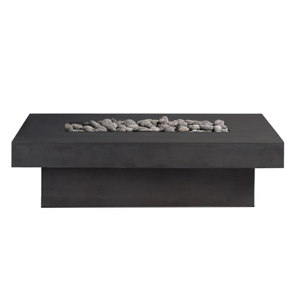 Toplina - Rectangular Concrete Fire Pit Table by Crete Design