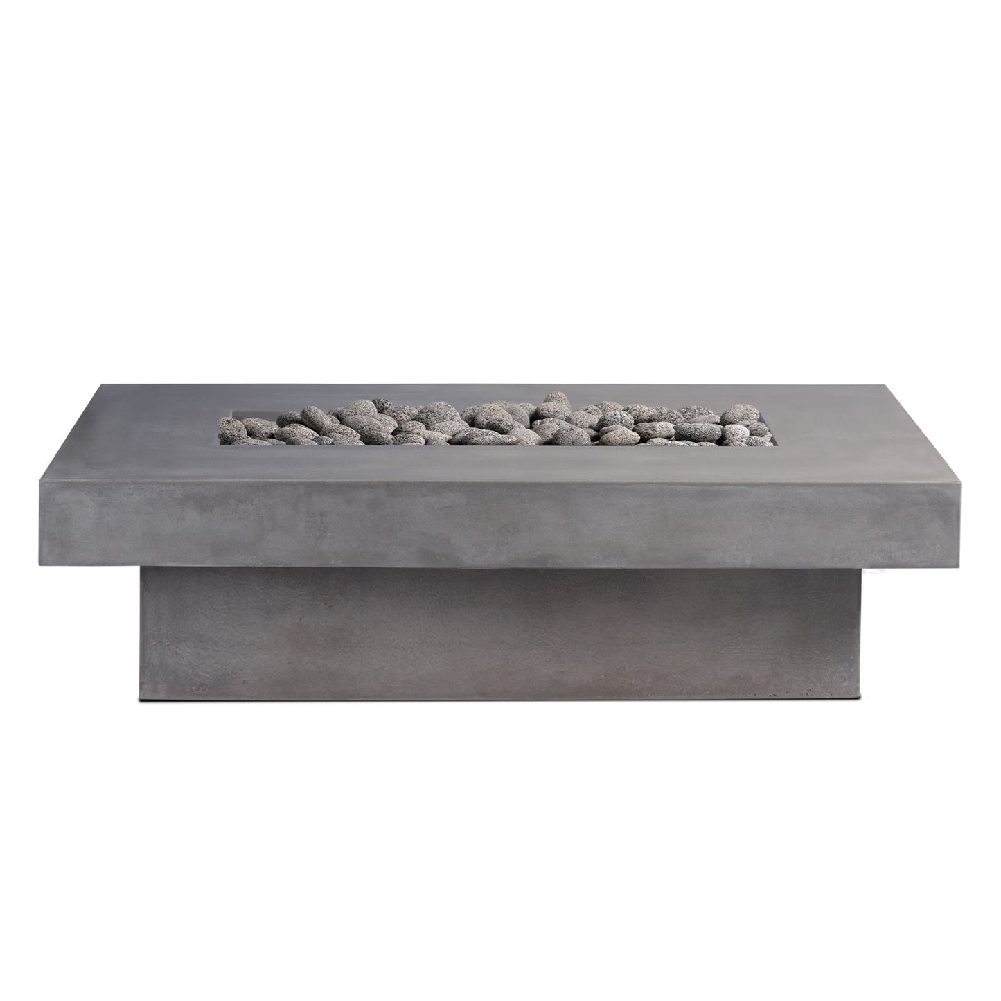 Toplina - Rectangular Concrete Fire Pit Table by Crete Design