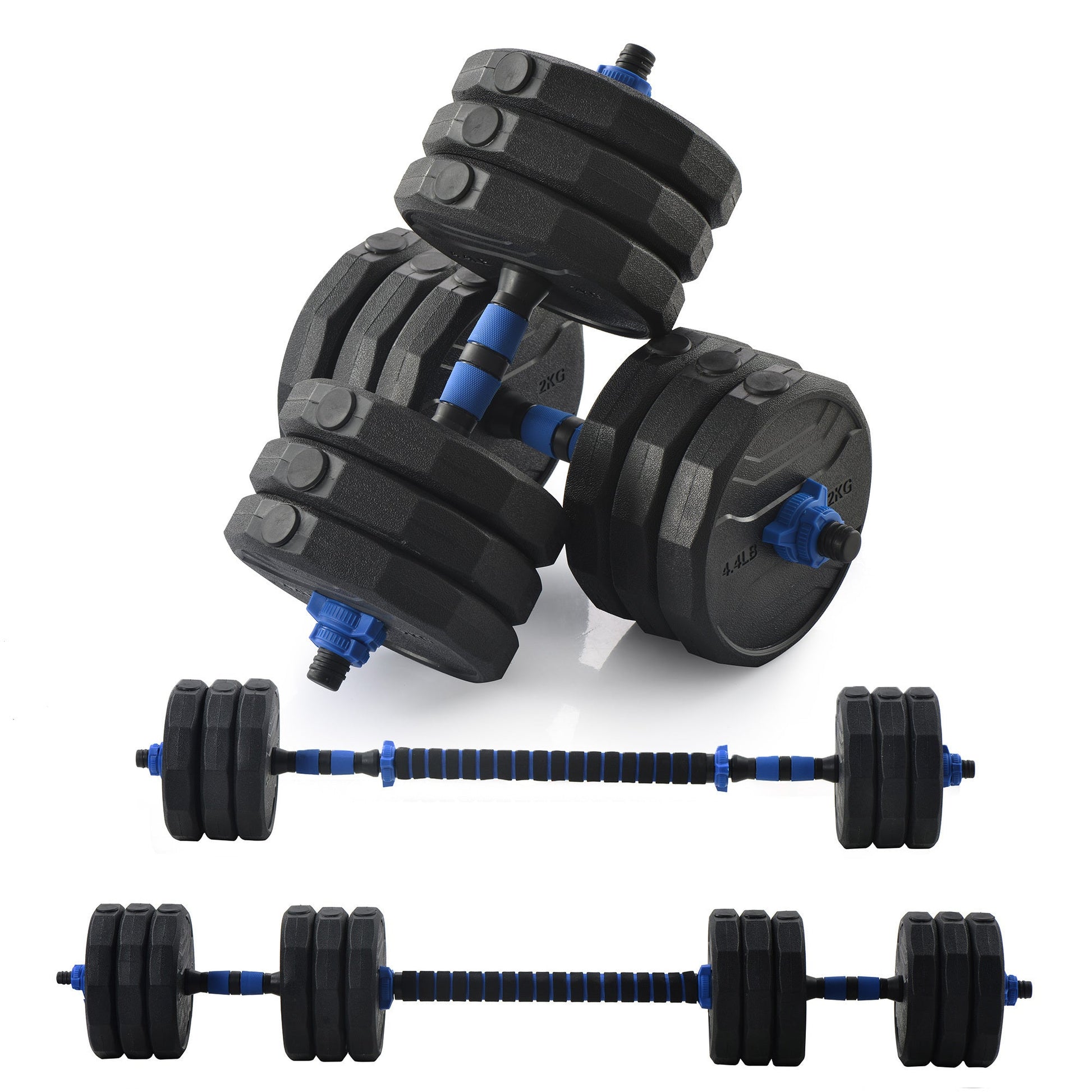 (Total 58lbs, 29lbs each) Adjustable Dumbbell Barbell Weight Pair TOTAL 58 LBS, Dumbells weights Set, Free Weights Dumbbells 2 in 1 sets with connector, Adjustable Weights Dumbbells Set for Home Gym THEGSND LLC