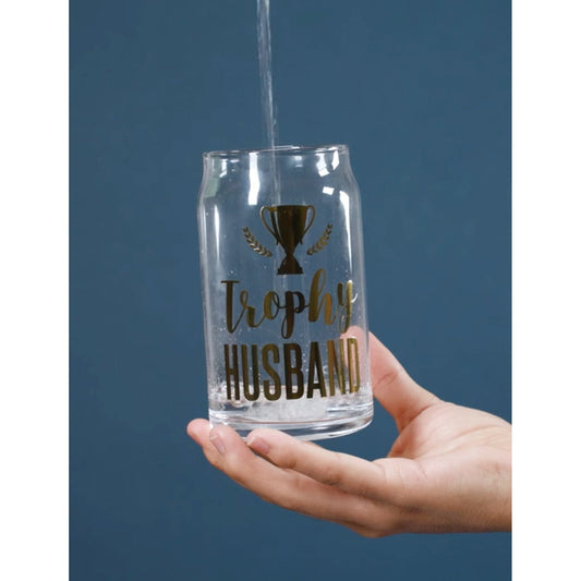 Trophy Husband Beer Glass with Gold Lettering | 15 oz. by The Bullish Store