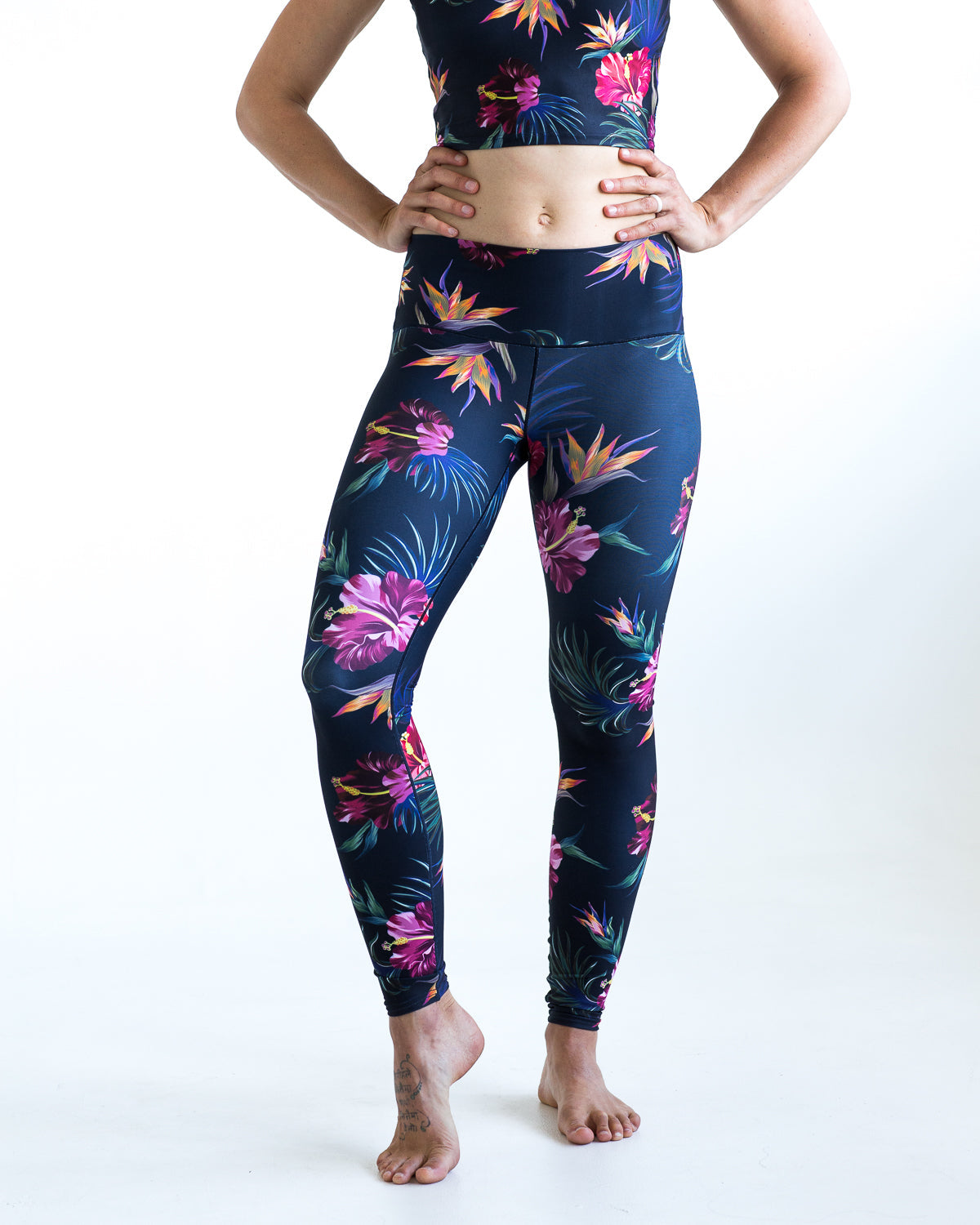 Tropical Floral Yoga Pants *FINAL SALE* by Colorado Threads Clothing