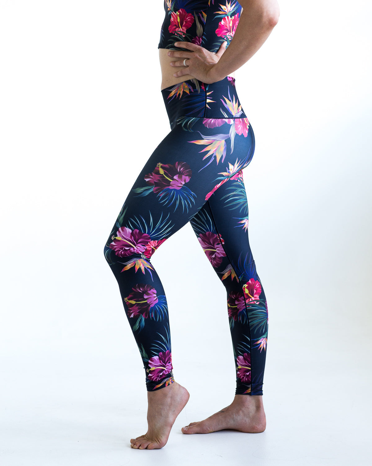 Tropical Floral Yoga Pants *FINAL SALE* by Colorado Threads Clothing