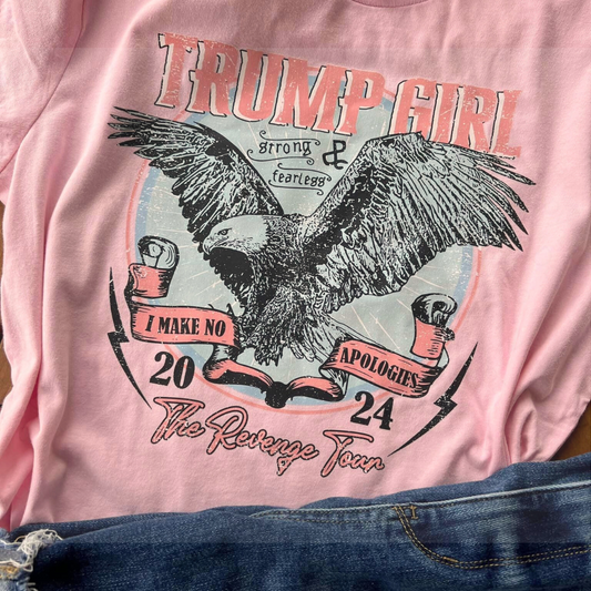 Trump Girl 2024 The Revenge Tour Eagle Patriotic  -Tee by Crafty Casey's