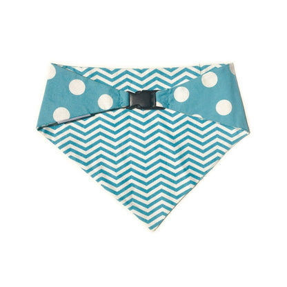 Baby Blue Chevron Reversible Dog Bandana by Uptown Pups