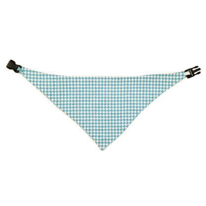 Baby Blue Houndstooth Reversible Dog Bandana by Uptown Pups