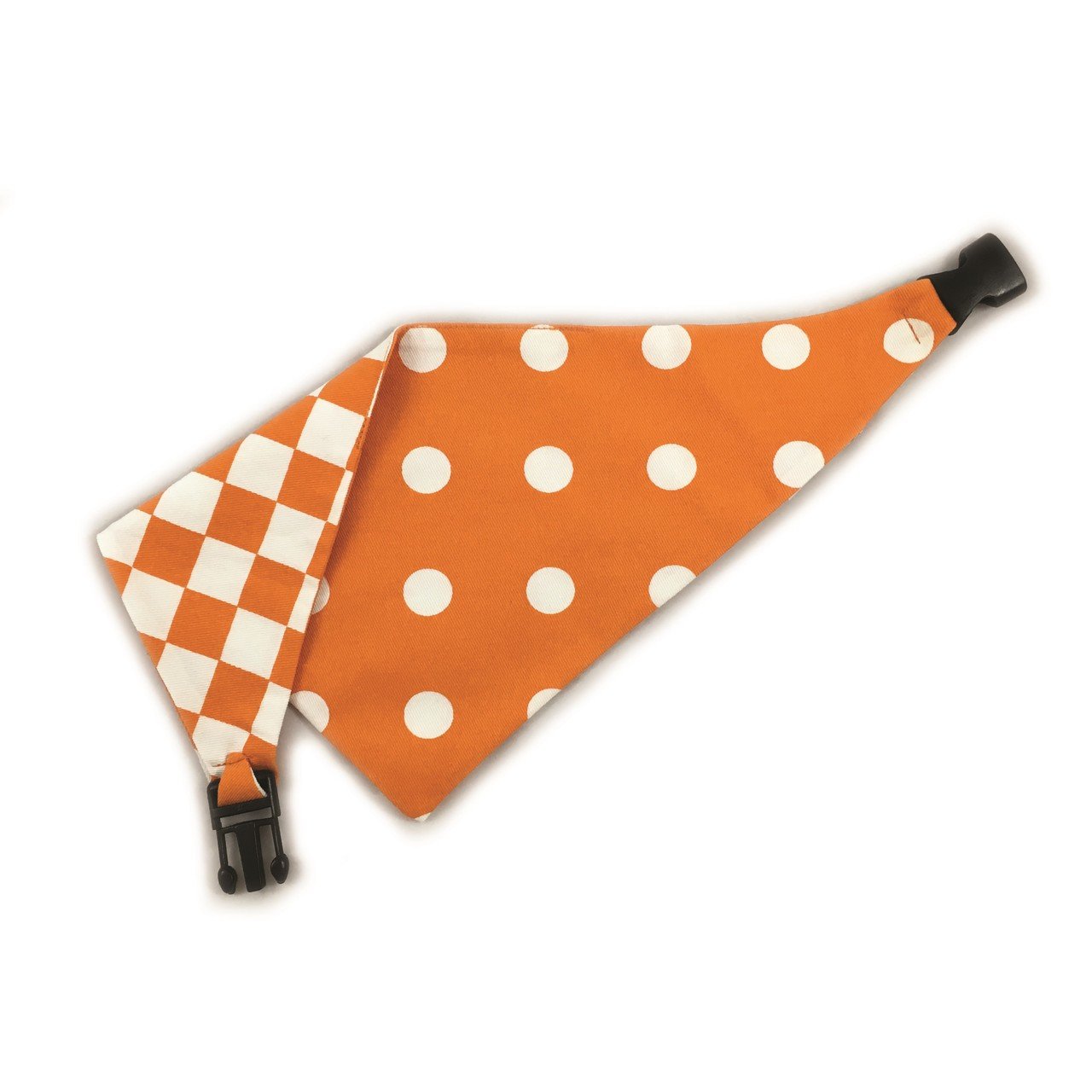 Orange Checkered Reversible Dog Bandana by Uptown Pups