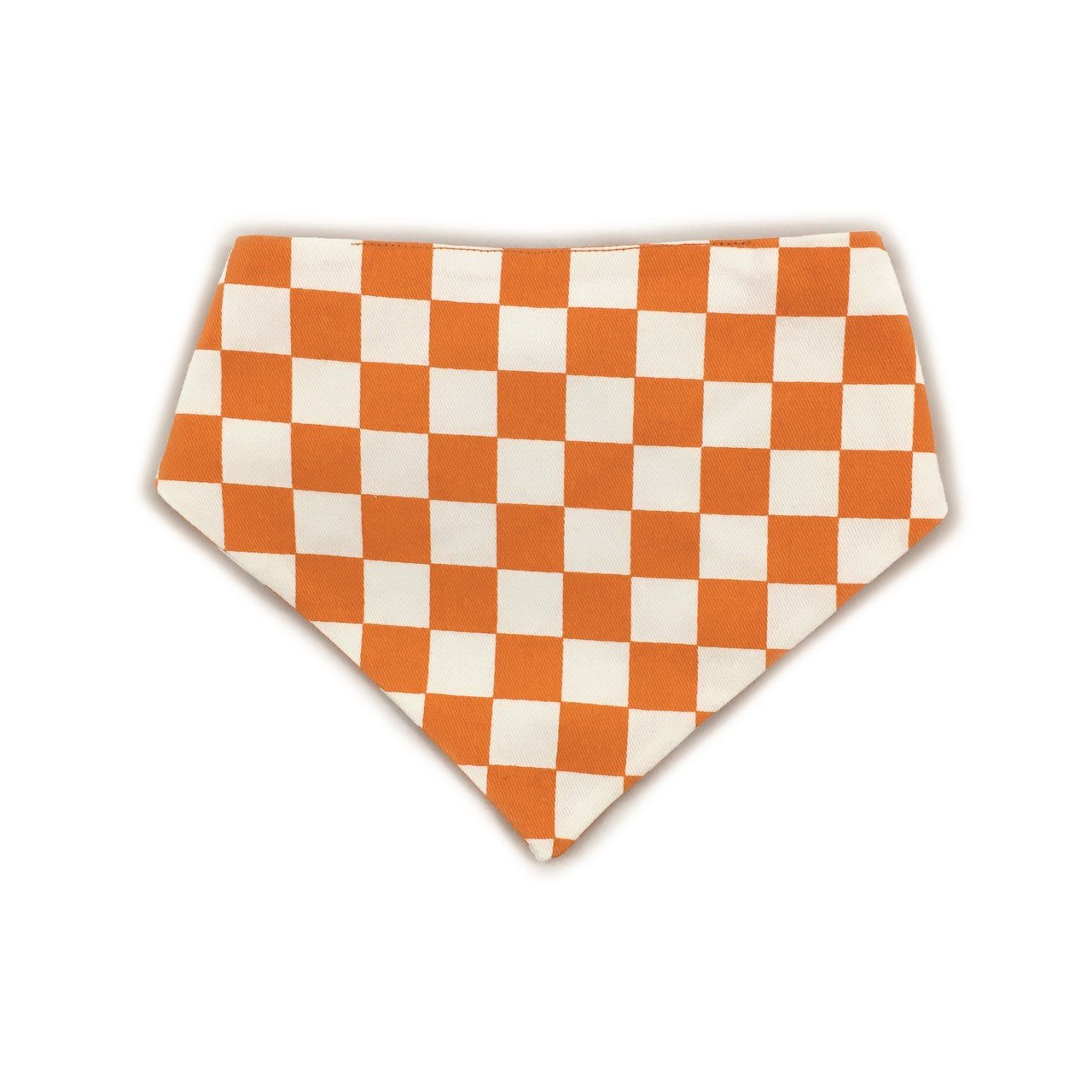 Orange Checkered Reversible Dog Bandana by Uptown Pups