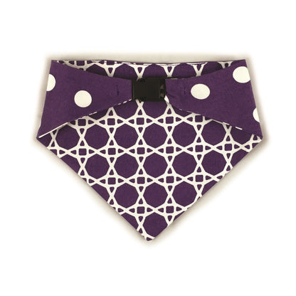 Purple Trellis Reversible Dog Bandana by Uptown Pups