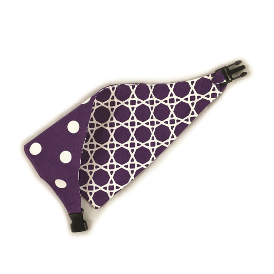 Purple Trellis Reversible Dog Bandana by Uptown Pups