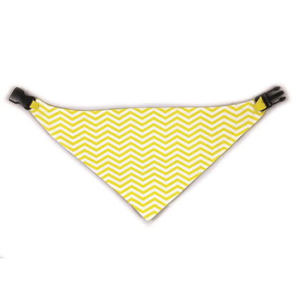 Yellow Chevron Reversible Dog Bandana by Uptown Pups