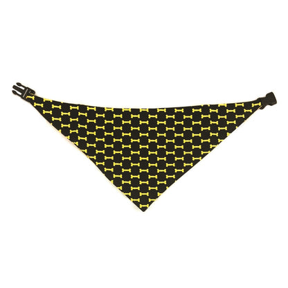 Mustard Yellow & Black Reversible Dog Bandana by Uptown Pups