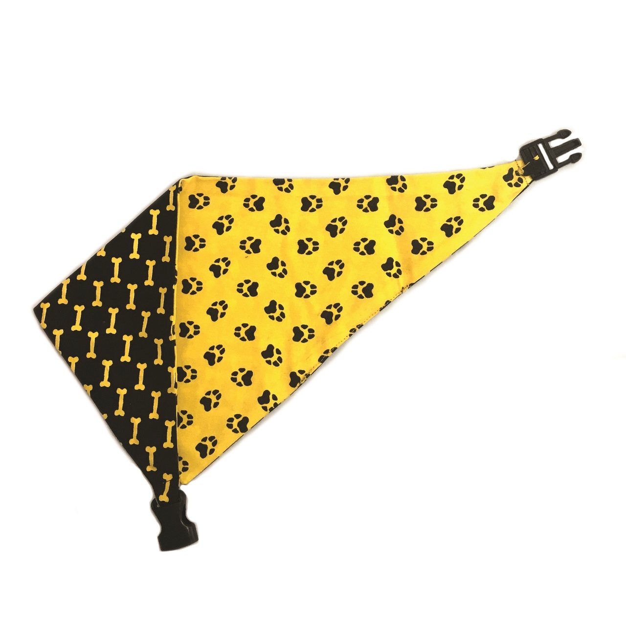 Mustard Yellow & Black Reversible Dog Bandana by Uptown Pups