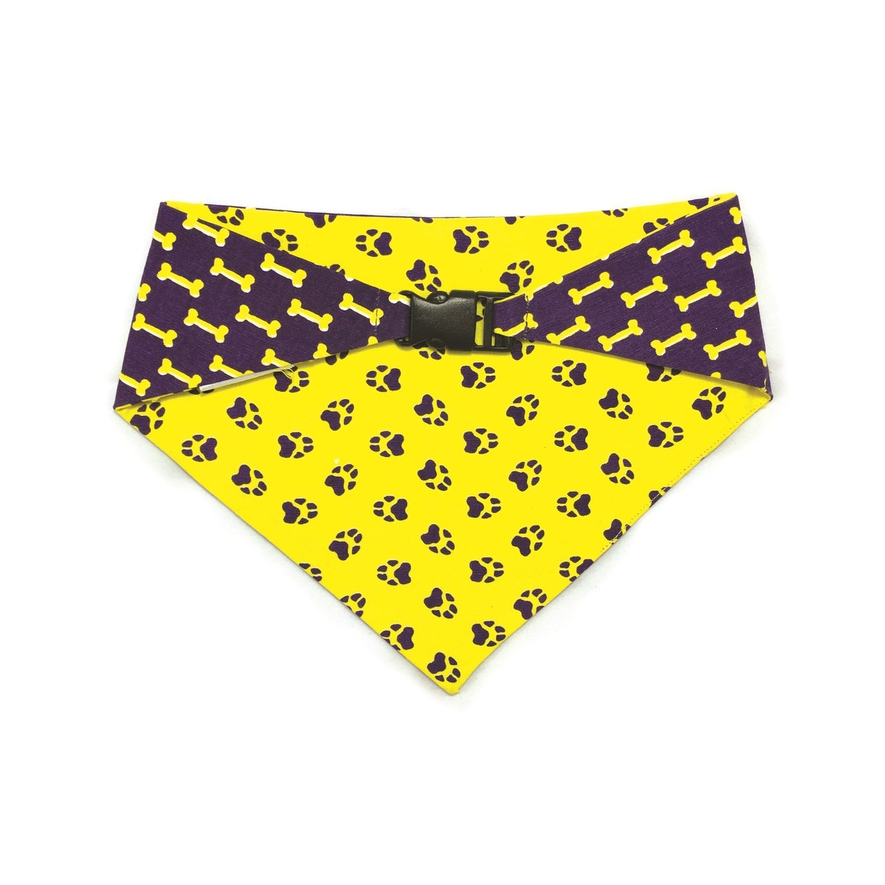 Yellow & Purple Reversible Dog Bandana by Uptown Pups