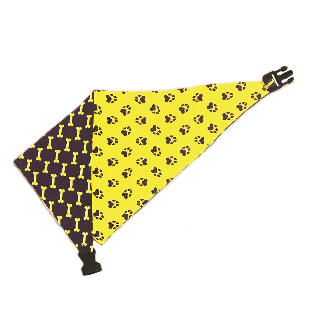 Yellow & Purple Reversible Dog Bandana by Uptown Pups