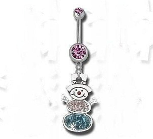 Snowman Navel Dangle Belly Ring by Fashion Hut Jewelry