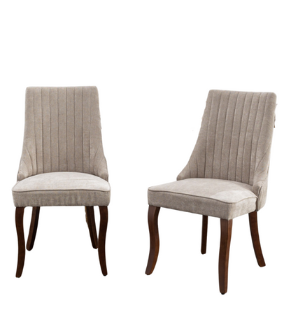 Set of 2 Rayon Cloth Flocking Linen Dining Chairs by Blak Hom