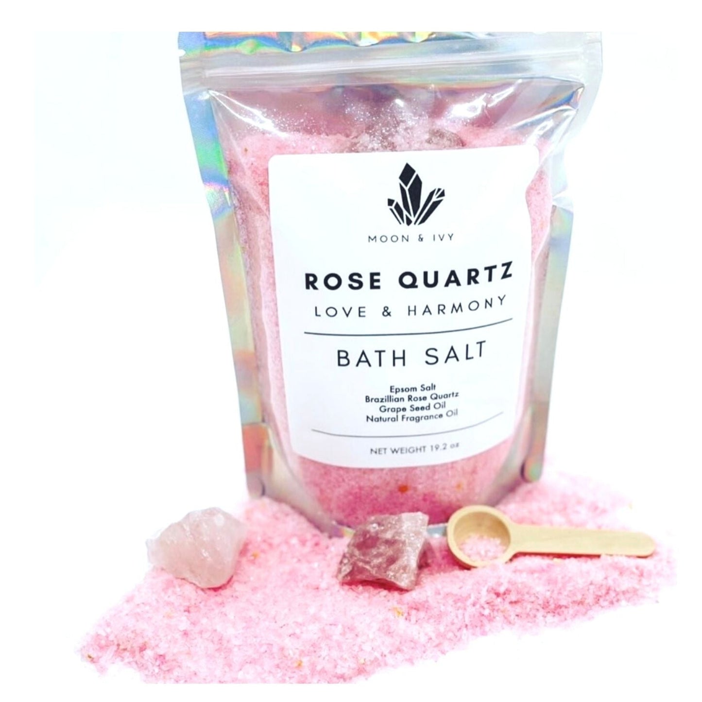 ROSE QUARTZ BATH SALTS by Moon & Ivy