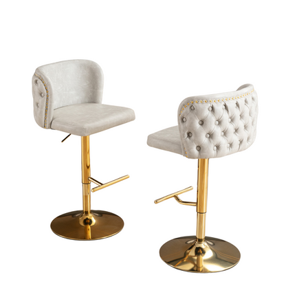 Set of 2 Modern PU Upholstered Swivel Barstools by Blak Hom